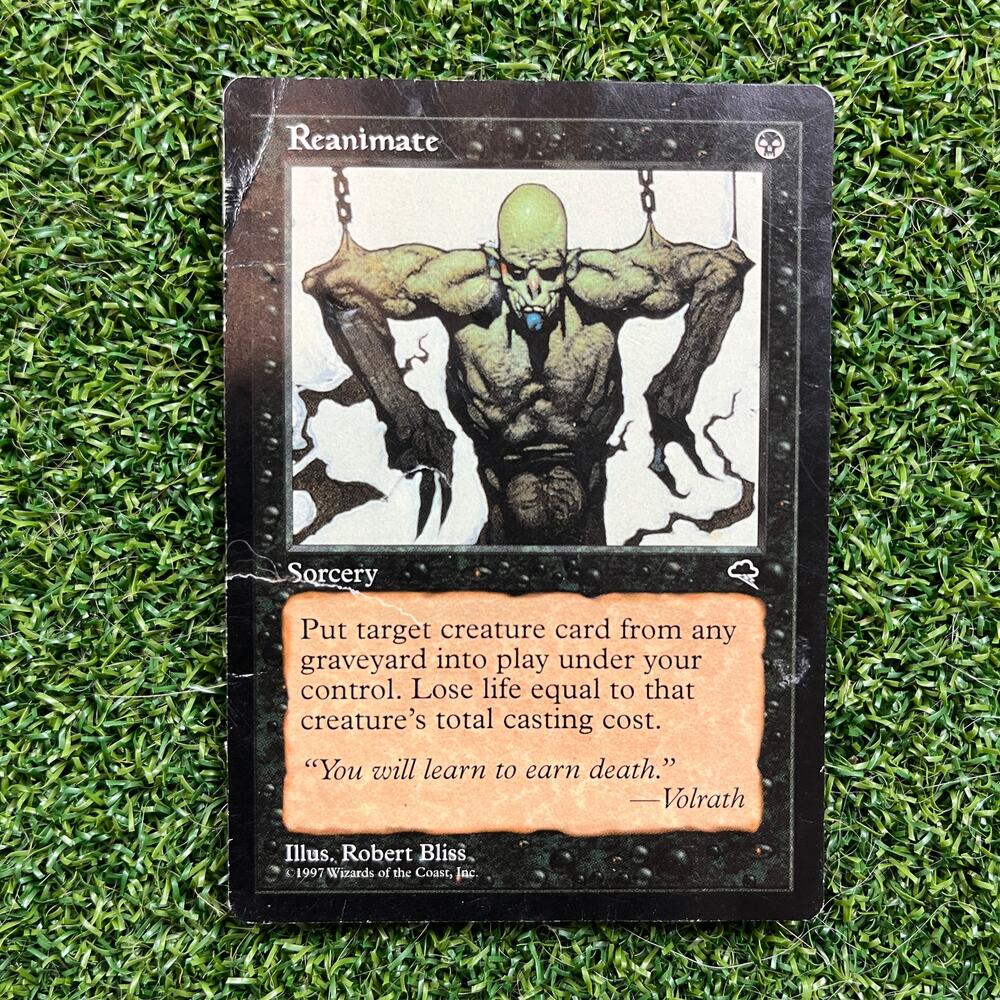 MTG Reanimate Tempest 1997 Uncommon Vintage Magic The Gathering DAMAGED HP
